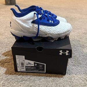 Under Armour Kids' White and Blue Sneakers